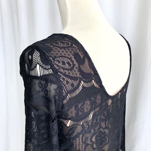 H&M Black Label Fitted Long Sleeve Lace Dress S - Picture 6 of 11